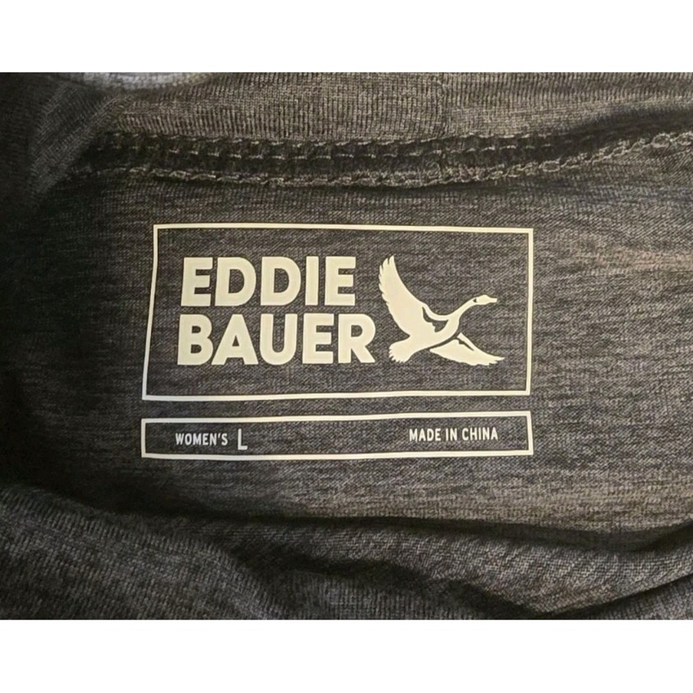 Eddie Bauer Women's Large Active Funnel Neck Heather Gray Shirt UPF 50+ - Picture 7 of 11